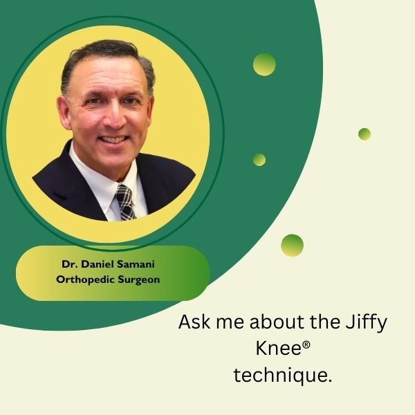 Local Surgeon Offers Faster Recovery with Innovative Jiffy Knee® Procedure No Muscle Cutting Means Less Pain, Quicker Return to Life
