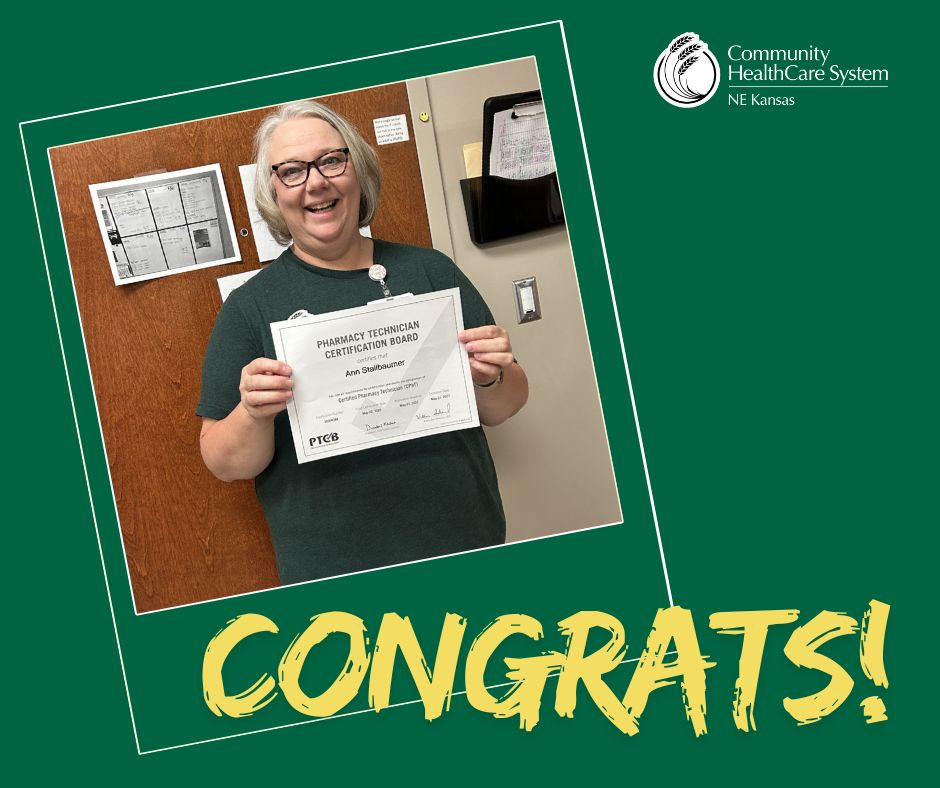 Ann Stallbaumer Completes Phase One of Pharmacy Technician Apprenticeship