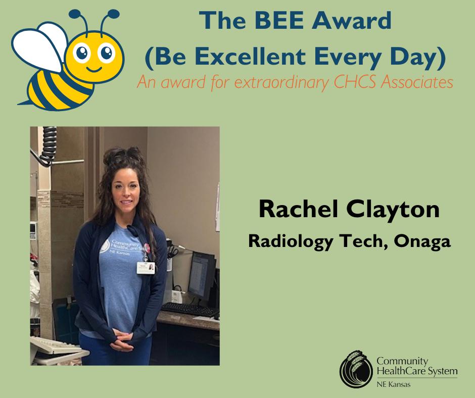 Congratulations, Rachel Clayton, our latest BEE Award Winner!