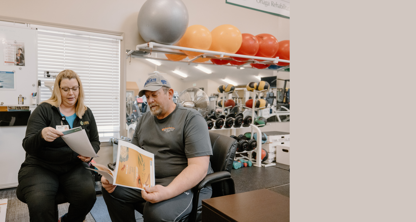 cardiac rehab nurse with patient